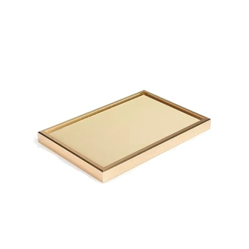 SPPEOUKJ Schmucktabletts Goldfarbener Metallrahmen, Blanker Schmuck-Display-Tray, Halskette, Ring, Requisiten, Armband, Anhänger, Organizer-Box for Juweliergeschäfte Fur Schmucktablett(Gold) von SPPEOUKJ