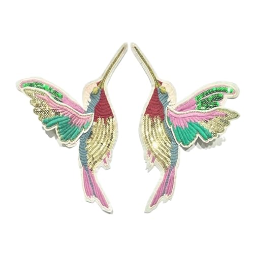SPPEOUKJ Stickerei-AufnäHer 1 Paar Exquisite, mit Pailletten bestickte Kolibri-Aufnäher for Kleidung, for Aufnähen, Streifen, Abzeichen, Applikationen, Aufkleber, Motiv Fur AufbüGeln SPPEOUKJ Stickerei-AufnäHer 1 Paar Exquisite, mit Pailletten bestickte Kolibri-Aufnäher for Kleidung, for Aufnähen, Streifen, Abzeichen, Applikationen, Aufkleber, Motiv Fur AufbüGeln von SPPEOUKJ