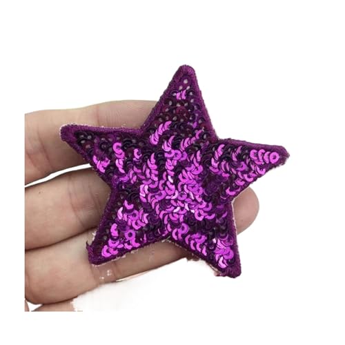 SPPEOUKJ Stickerei-AufnäHer 10 Stück Pailletten Glitzer Stern Bügelflicken Stickerei Tuch Jacke Tasche Hut Dekor Zubehör Flash Star Patch DIY Bastelbedarf Fur AufbüGeln(Color 1,Large(12 * 12cm)) von SPPEOUKJ