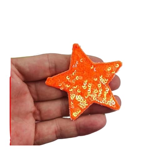 SPPEOUKJ Stickerei-AufnäHer 10 Stück Pailletten Glitzer Stern Bügelflicken Stickerei Tuch Jacke Tasche Hut Dekor Zubehör Flash Star Patch DIY Bastelbedarf Fur AufbüGeln(Color 10,Small(6 * 6cm)) von SPPEOUKJ
