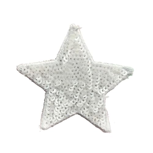 SPPEOUKJ Stickerei-AufnäHer 10 Stück Pailletten Glitzer Stern Bügelflicken Stickerei Tuch Jacke Tasche Hut Dekor Zubehör Flash Star Patch DIY Bastelbedarf Fur AufbüGeln(Color 11,Small(6 * 6cm)) von SPPEOUKJ