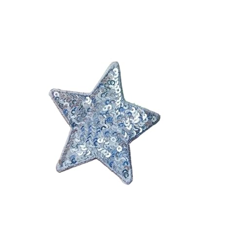 SPPEOUKJ Stickerei-AufnäHer 10 Stück Pailletten Glitzer Stern Bügelflicken Stickerei Tuch Jacke Tasche Hut Dekor Zubehör Flash Star Patch DIY Bastelbedarf Fur AufbüGeln(Color 16,Small(6 * 6cm)) von SPPEOUKJ