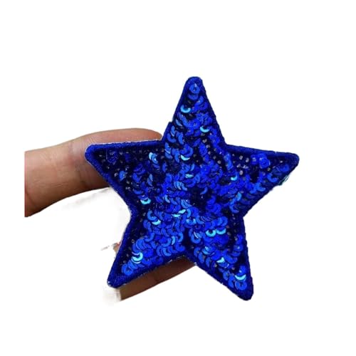 SPPEOUKJ Stickerei-AufnäHer 10 Stück Pailletten Glitzer Stern Bügelflicken Stickerei Tuch Jacke Tasche Hut Dekor Zubehör Flash Star Patch DIY Bastelbedarf Fur AufbüGeln(Color 18,Small(6 * 6cm)) von SPPEOUKJ