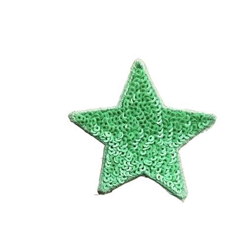 SPPEOUKJ Stickerei-AufnäHer 10 Stück Pailletten Glitzer Stern Bügelflicken Stickerei Tuch Jacke Tasche Hut Dekor Zubehör Flash Star Patch DIY Bastelbedarf Fur AufbüGeln(Color 4,Small(6 * 6cm)) von SPPEOUKJ