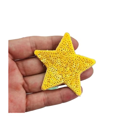 SPPEOUKJ Stickerei-AufnäHer 10 Stück Pailletten Glitzer Stern Bügelflicken Stickerei Tuch Jacke Tasche Hut Dekor Zubehör Flash Star Patch DIY Bastelbedarf Fur AufbüGeln(Color 6,Small(6 * 6cm)) von SPPEOUKJ