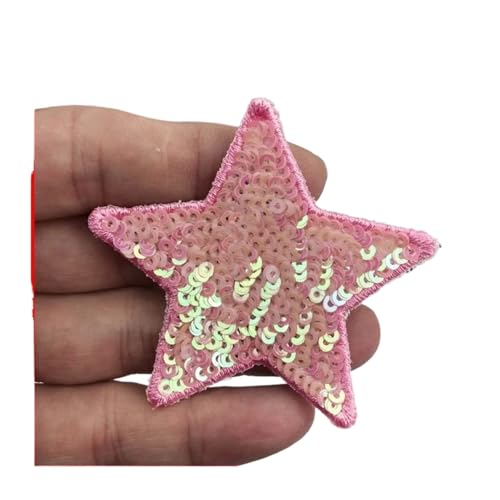 SPPEOUKJ Stickerei-AufnäHer 10 Stück Pailletten Glitzer Stern Bügelflicken Stickerei Tuch Jacke Tasche Hut Dekor Zubehör Flash Star Patch DIY Bastelbedarf Fur AufbüGeln(Color 8,Large(12 * 12cm)) von SPPEOUKJ