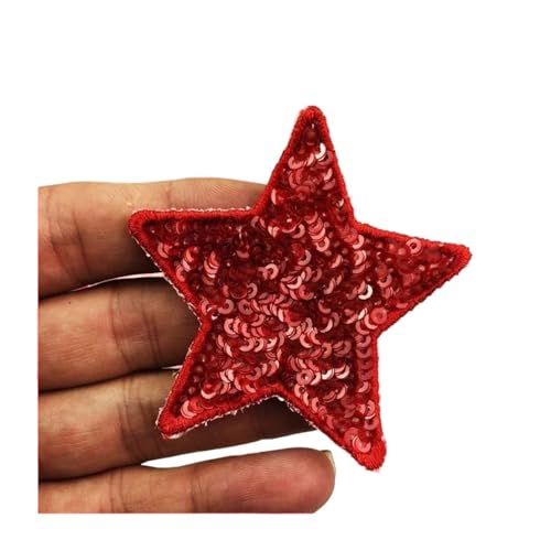 SPPEOUKJ Stickerei-AufnäHer 10 Stück Pailletten Glitzer Stern Bügelflicken Stickerei Tuch Jacke Tasche Hut Dekor Zubehör Flash Star Patch DIY Bastelbedarf Fur AufbüGeln(Color 9,Small(6 * 6cm)) von SPPEOUKJ
