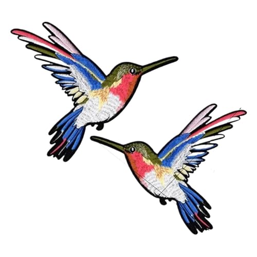SPPEOUKJ Stickerei-AufnäHer 2 Paar Vögel, Azurblau, Rosa und Gold, gestickte Applikationen, for Aufbügeln, Paar Fur AufbüGeln(Color-11) von SPPEOUKJ