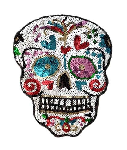 SPPEOUKJ Stickerei-AufnäHer 2 stücke 26CM Schädel Kopf Patches for Kleidung Pailletten Biker Abzeichen Stickerei Stoff Patch Pailletten Frauen Kleidung Aufkleber seltsame Dinge Fur AufbüGeln SPPEOUKJ Stickerei-AufnäHer 2 stücke 26CM Schädel Kopf Patches for Kleidung Pailletten Biker Abzeichen Stickerei Stoff Patch Pailletten Frauen Kleidung Aufkleber seltsame Dinge Fur AufbüGeln von SPPEOUKJ