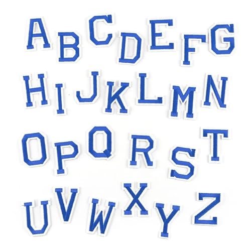 SPPEOUKJ Stickerei-AufnäHer 26 Stück/kleine A~Z-farbige Alphabet- und englische Buchstaben for Kleidung, Aufkleber, Stoffapplikationen for Aufbügeln, Stickerei, Nähzubehör Fur AufbüGeln(01-Blue-A-Z) SPPEOUKJ Stickerei-AufnäHer 26 Stück/kleine A~Z-farbige Alphabet- und englische Buchstaben for Kleidung, Aufkleber, Stoffapplikationen for Aufbügeln, Stickerei, Nähzubehör Fur AufbüGeln(01-Blue-A-Z) von SPPEOUKJ