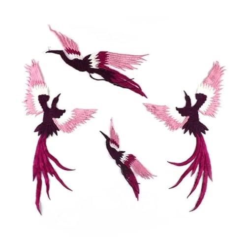 SPPEOUKJ Stickerei-AufnäHer 2Set/8Pcs Stickerei Tier Aufkleber Vogel Applique Nähen Auf Mantel DIY Handwerk Transfers for Kleidung Reparatur Patches Bekleidungs ​​Tuch Fur AufbüGeln(Purple) von SPPEOUKJ