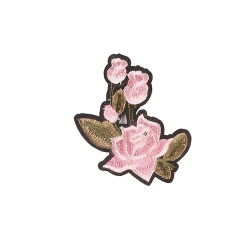 SPPEOUKJ Stickerei-AufnäHer 3 Stück Flamingo Schmetterling Blume Rose bestickte Patches for Kleidung for Aufbügeln Abzeichen Kleidung Aufkleber Streifen Applikation Fur AufbüGeln(Style 4) von SPPEOUKJ