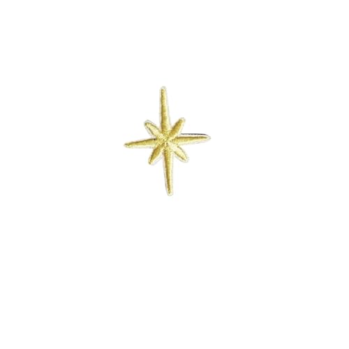 SPPEOUKJ Stickerei-AufnäHer Selbstklebende 20 Stück Sterne Stoffaufkleber Stickerei Patches for Kleidung Gold Silber Eisen auf Kleidung Applikation Streifen Fur AufbüGeln(Yellow 20pcs) von SPPEOUKJ
