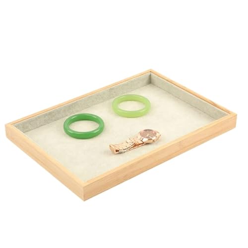 Schmucktabletts Leeres Schmucktablett Aus Bambus, Aufbewahrungsfach For Ringe, Ohrringe, Halsketten, Armbänder, Anhänger, Schmuck-Display, Organizer-Tablett For Schubladen, 35 X 24 Cm Fur Schmucktable von SPPEOUKJ