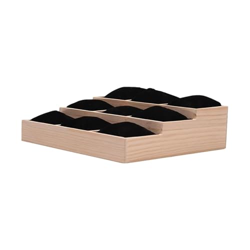 Schmucktabletts Uhrentablett aus Holz mit 9 Fächern, Uhrenkissen, Tablett for Halsketten, Armbänder, Schubladen, Uhren, Schmuckschatulle, Uhrengehäuse-Displayhalter Fur Schmucktablett(Black velvet) Schmucktabletts Uhrentablett aus Holz mit 9 Fächern, Uhrenkissen, Tablett for Halsketten, Armbänder, Schubladen, Uhren, Schmuckschatulle, Uhrengehäuse-Displayhalter Fur Schmucktablett(Black velvet) von SPPEOUKJ