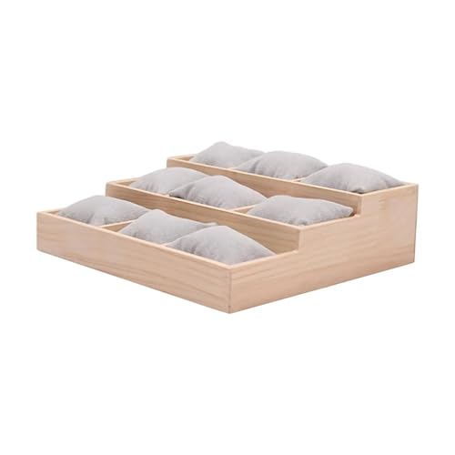 Schmucktabletts Uhrentablett aus Holz mit 9 Fächern, Uhrenkissen, Tablett for Halsketten, Armbänder, Schubladen, Uhren, Schmuckschatulle, Uhrengehäuse-Displayhalter Fur Schmucktablett(Ice flower velve Schmucktabletts Uhrentablett aus Holz mit 9 Fächern, Uhrenkissen, Tablett for Halsketten, Armbänder, Schubladen, Uhren, Schmuckschatulle, Uhrengehäuse-Displayhalter Fur Schmucktablett(Ice flower velve von SPPEOUKJ