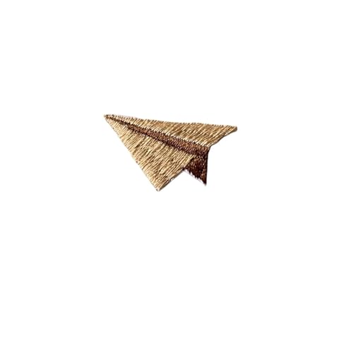 Stickerei-AufnäHer 3 stücke Papier Flugzeug Stickerei Selbst-klebe Patches for Kleidung Parches Para Coser Applikation Auf Telefon Fall Tasche DIY handgemachten Schmuck Fur AufbüGeln(Brown C) von SPPEOUKJ