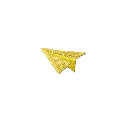 Stickerei-AufnäHer 3 stücke Papier Flugzeug Stickerei Selbst-klebe Patches for Kleidung Parches Para Coser Applikation Auf Telefon Fall Tasche DIY handgemachten Schmuck Fur AufbüGeln(Yellow E) von SPPEOUKJ