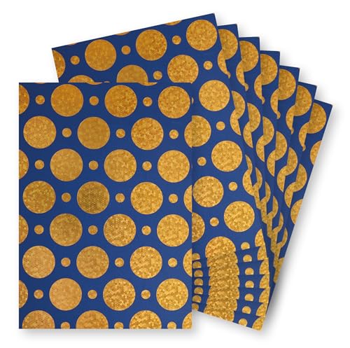 Springboard A4 metallische holografische Foliendesign-Karte, 230 g/m² Karton für Kartenherstellung, kompatibel mit Stanzmaschinen, lebendige und interessante Bastelkarte, goldene Scheiben (blaue Springboard A4 metallische holografische Foliendesign-Karte, 230 g/m² Karton für Kartenherstellung, kompatibel mit Stanzmaschinen, lebendige und interessante Bastelkarte, goldene Scheiben (blaue von SPRINGBOARD SUPPLIES