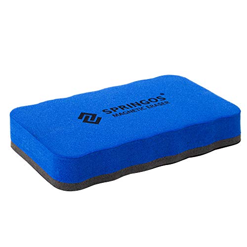 SPRINGOS magnetischer Whiteboard Schwamm Tafelwischer Board-Eraser Trockenschwamm Whiteboardlöscher Tafelreinigung Radiergummi blau von SPRINGOS