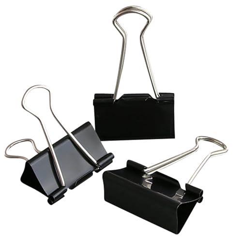 Foldback-Klammern 41 mm breit, schwarz, 100 Stück, Klammern, Klemmen, Clips, Binder Clips, Büroklammern, Verschlussklammern, Vielzweckklammern von SPRINTIS