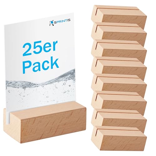 SPRINTIS Kartenhalter Holz 25 Stück, 6 x 3 cm, Fotohalter aus Buche mit geradem Einsteckschlitz, Tischkartenhalter perfekt für Hochzeiten, Buffets, Speisekarten & Tischnummern SPRINTIS Kartenhalter Holz 25 Stück, 6 x 3 cm, Fotohalter aus Buche mit geradem Einsteckschlitz, Tischkartenhalter perfekt für Hochzeiten, Buffets, Speisekarten & Tischnummern von SPRINTIS