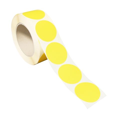 SPRINTIS Klebepunkte 40 mm, gelb, 1000 Stück Markierungspunkte selbstklebend auf Rolle, Punkte Aufkleber aus Papier für Büro und Lager von SPRINTIS