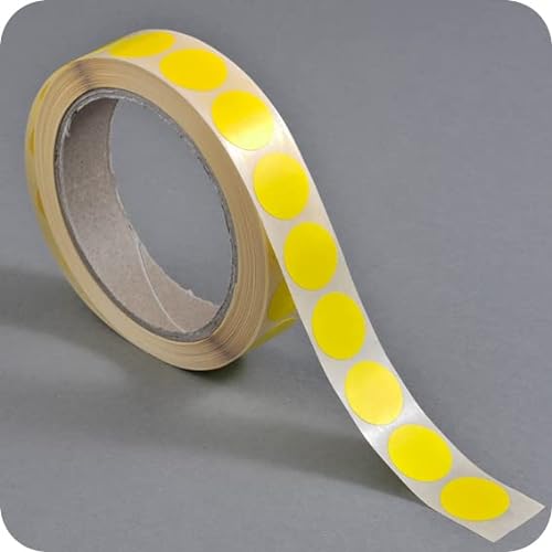 SPRINTIS Markierungspunkte 20mm, 1000 Klebepunkte auf Rolle, selbstklebender Markierungspunkt aus Papier (gelb) von SPRINTIS