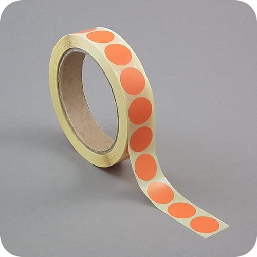 SPRINTIS Markierungspunkte 20mm, 1000 Klebepunkte auf Rolle, selbstklebender Markierungspunkt aus Papier (orange) von SPRINTIS