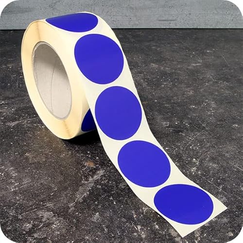 SPRINTIS Markierungspunkte 40mm, 1000 Klebepunkte auf Rolle, selbstklebender Markierungspunkt aus Papier (königsblau) von SPRINTIS