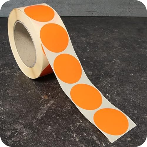 SPRINTIS Markierungspunkte 40mm, 1000 Klebepunkte auf Rolle, selbstklebender Markierungspunkt aus Papier (orange) von SPRINTIS