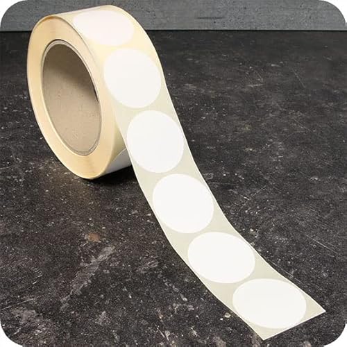 SPRINTIS Markierungspunkte 40mm, 1000 Klebepunkte auf Rolle, selbstklebender Markierungspunkt aus Papier (weiß) von SPRINTIS