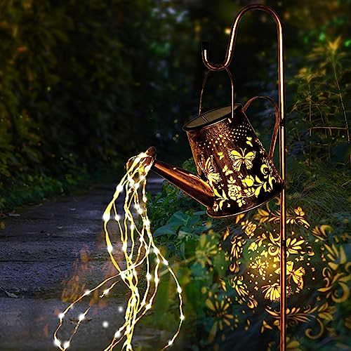 Solar Gießkanne Lichter Gartendeko 90 LEDs Lichterketten Außen Wasserdicht Duschlicht, SproutMaven Vintage Deko Lampe für Hof Balkon Gartenweg von SPROUTMAVEN