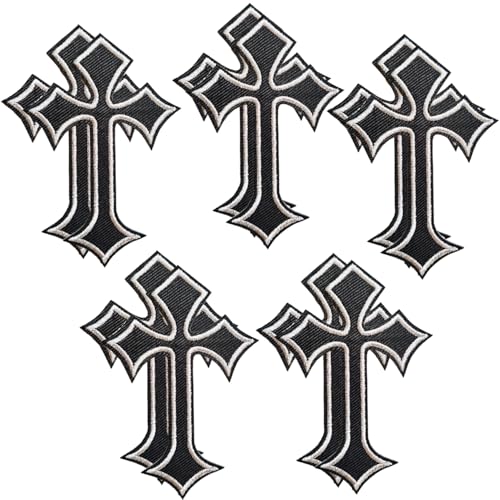 Kreuz-Aufnäher zum Aufbügeln, 10 Stück, SPRT Kreuz, bestickt, weißer Rand, Applikation, Kreuze, Flicken für Kleidung, Jacken, Rucksäcke, Jeans Kreuz-Aufnäher zum Aufbügeln, 10 Stück, SPRT Kreuz, bestickt, weißer Rand, Applikation, Kreuze, Flicken für Kleidung, Jacken, Rucksäcke, Jeans von SPRT
