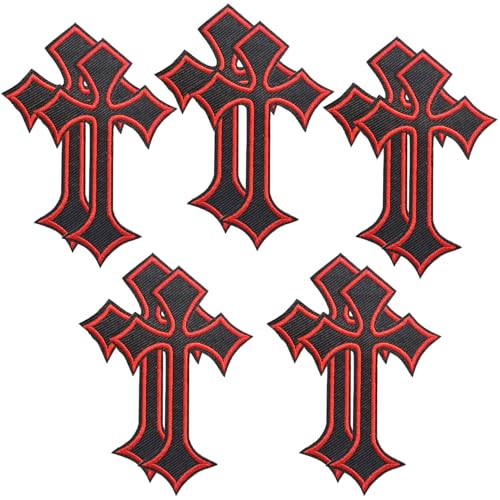 Kreuz-Aufnäher zum Aufbügeln, 10 Stück SPRT Kreuz, bestickte Flicken mit rotem Rand, Applikation für Kleidung, Jacken, Rucksäcke, Jeans Kreuz-Aufnäher zum Aufbügeln, 10 Stück SPRT Kreuz, bestickte Flicken mit rotem Rand, Applikation für Kleidung, Jacken, Rucksäcke, Jeans von SPRT