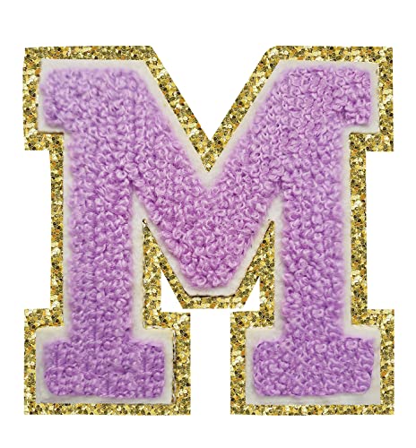 SPRT Buchstabenaufnäher, Varsity-Glitzer, Chenille, zum Aufbügeln, violett, Buchstabenaufnäher, Alphabet-Stoffaufnäher für Team-Kostüm, Kleidung, Taschen, Kleid, Schuhe, Dekoration, 7,9 cm Höhe, M, 3 SPRT Buchstabenaufnäher, Varsity-Glitzer, Chenille, zum Aufbügeln, violett, Buchstabenaufnäher, Alphabet-Stoffaufnäher für Team-Kostüm, Kleidung, Taschen, Kleid, Schuhe, Dekoration, 7,9 cm Höhe, M, 3 von SPRT