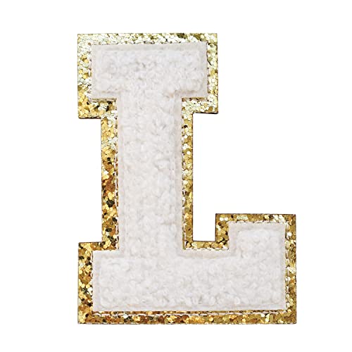 SPRT Buchstabenaufnäher, Varsity-Glitzer, Chenille, zum Aufbügeln, weißer Buchstaben-Aufnäher, Alphabet-Stoffaufnäher für Team-Kostüm, Kleidung, Taschen, Hüte, Kleider, Dekoration, 7,9 cm Höhe, L (3 SPRT Buchstabenaufnäher, Varsity-Glitzer, Chenille, zum Aufbügeln, weißer Buchstaben-Aufnäher, Alphabet-Stoffaufnäher für Team-Kostüm, Kleidung, Taschen, Hüte, Kleider, Dekoration, 7,9 cm Höhe, L (3 von SPRT