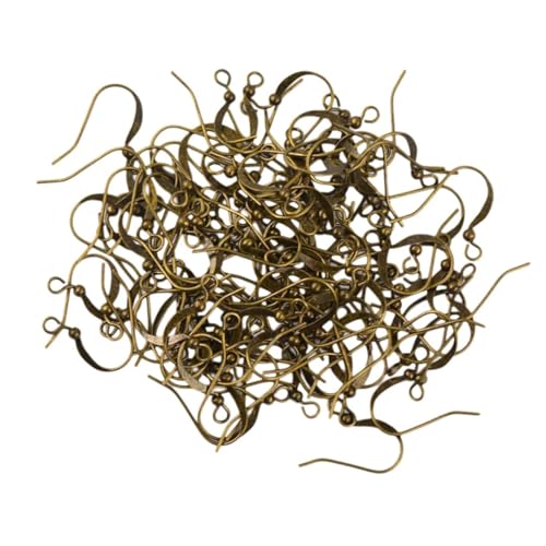 100 Stück antike Bronze Ohrhaken Messing flache Fischhaken Ohrring-Findings Hypoallergen nickelfrei Schmuck mit großer Schlaufe, Messing Ohrhaken, flache Fischohrhaken, Ohrring-Findings von SPSMOKH