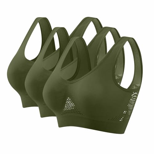SPSMOKH 3er-Pack Damen-Sport-BHs – drahtlose Yoga-BHs mit abnehmbaren Pads, Sommer, Netzstoff, atmungsaktiv, bequem, nahtlos, BH, Weste, bauchfreie Tops für Yoga, Laufen, Joggen, Fitnessstudio SPSMOKH 3er-Pack Damen-Sport-BHs – drahtlose Yoga-BHs mit abnehmbaren Pads, Sommer, Netzstoff, atmungsaktiv, bequem, nahtlos, BH, Weste, bauchfreie Tops für Yoga, Laufen, Joggen, Fitnessstudio von SPSMOKH