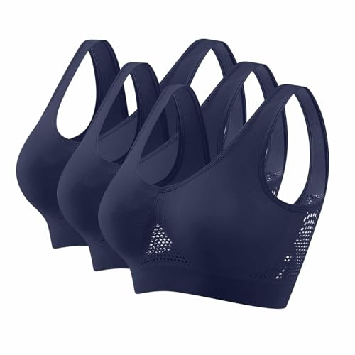 SPSMOKH 3er-Pack Damen-Sport-BHs – drahtlose Yoga-BHs mit abnehmbaren Pads, Sommer, Netzstoff, atmungsaktiv, bequem, nahtlos, BH, Weste, bauchfreie Tops für Yoga, Laufen, Joggen, Fitnessstudio SPSMOKH 3er-Pack Damen-Sport-BHs – drahtlose Yoga-BHs mit abnehmbaren Pads, Sommer, Netzstoff, atmungsaktiv, bequem, nahtlos, BH, Weste, bauchfreie Tops für Yoga, Laufen, Joggen, Fitnessstudio von SPSMOKH
