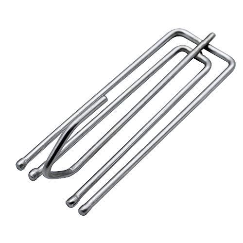 SPTwj 25 Stück Gardinenhaken Edelstahl Vorhänge Haken Faltenhaken für Gardinenringe Gardinen Haken Vorhang für Falten Faltenlegehaken Metall Gardinenhaken Zum Einhängen für Schiene - Silber von SPTwj