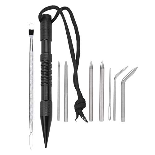 Armbandnadelnadel Set mit Aluminiumspitze, 9pcs Edelstahl-Regenschirm Seilnadeln für Kleidungsdekoration, Rostfreies Material von SPYMINNPOO