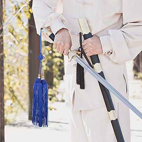 Taiji Schwert Quasten Übung Performance Accessoire Ice Seidenmaterial Kung Fu Fitnessstudio Persönlicher Gebrauch (Royal Blue Dolch) von SPYMINNPOO