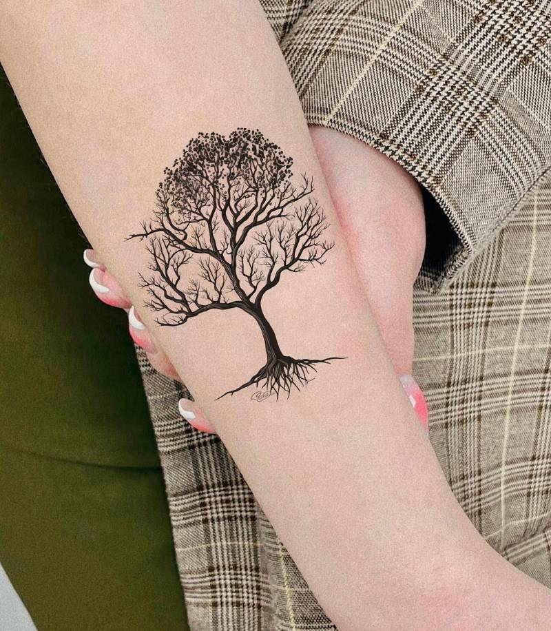 Asche Banyan Baum Temporäres Tattoo, Fake Tattoo Künstler Geschenk, Entfernbares Wasserdichtes Aufkleber von SPatrickStore