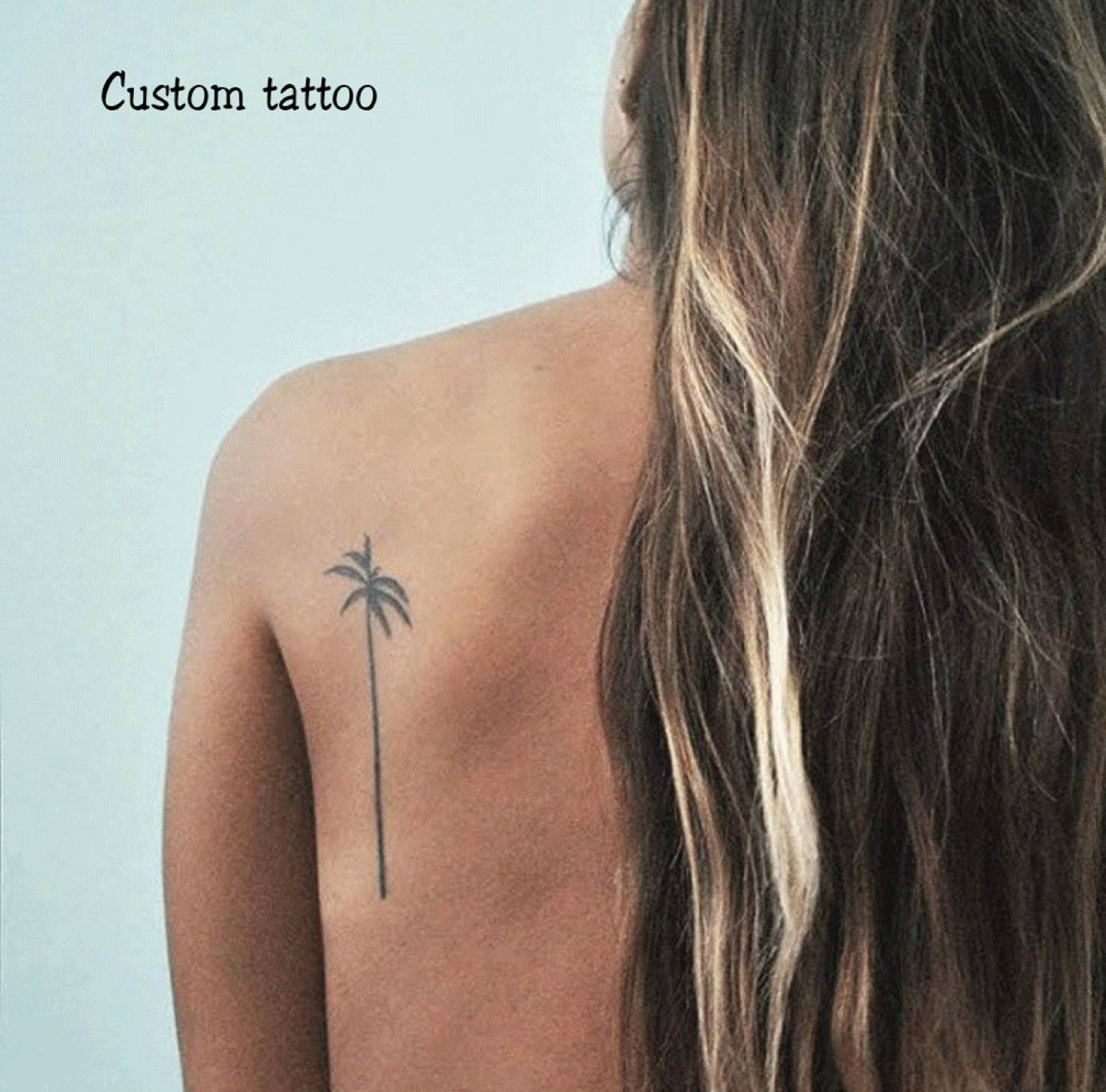 Benutzerdefinierte Palm Tattoo - Boho Hippie Tattoo, Strand Camping Picknick Reisen Tattoos Personalisierte Temporäres Liebhaber von SPatrickStore