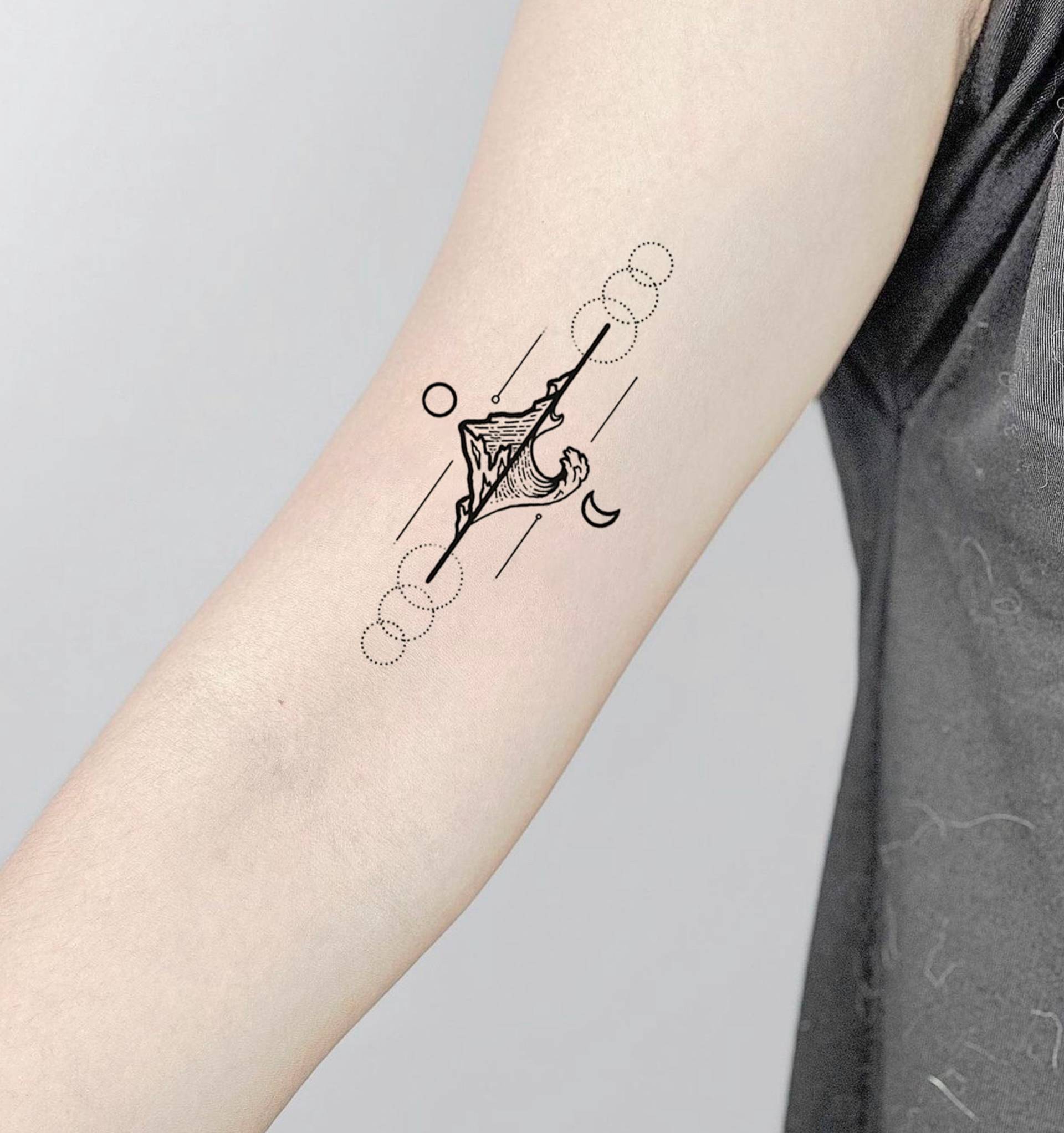 Berg Und Welle Temporäres Tattoo, Gefälschte Natur Abnehmbares Wasserdichtes Tattoo-Liebhaber Geschenk, Tattoo-Aufkleber von SPatrickStore