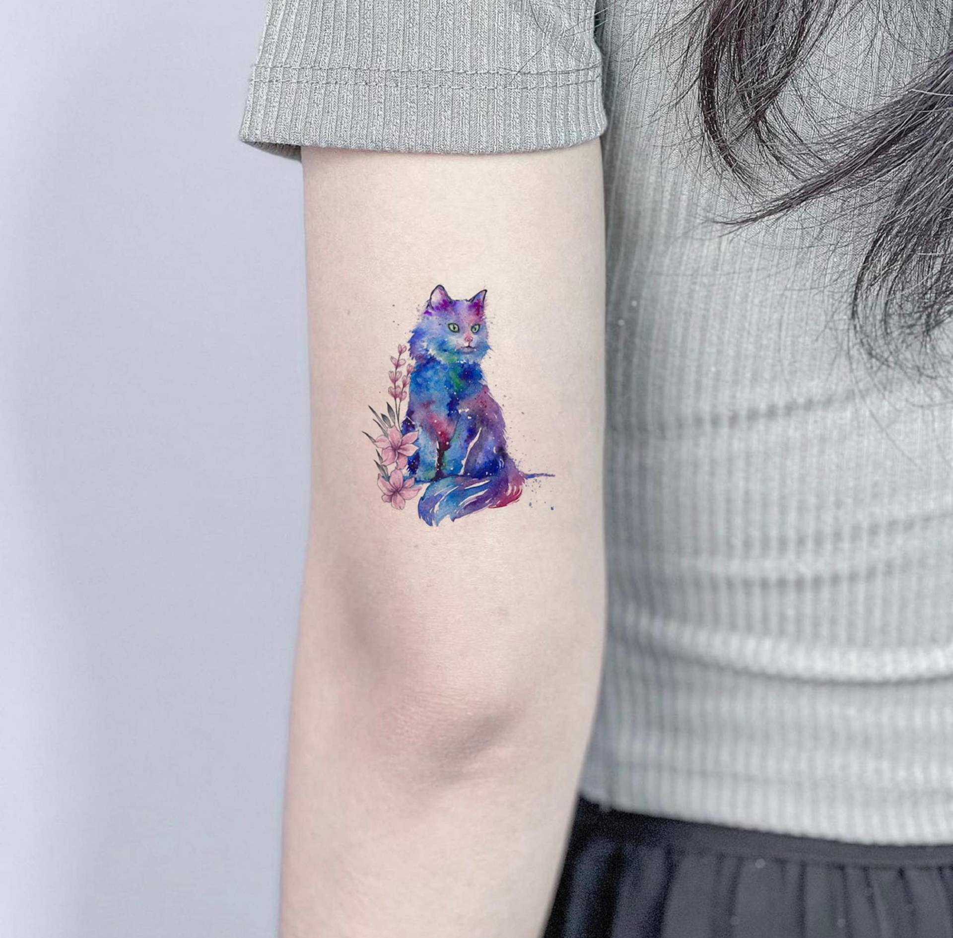 Galaxy Katze Temporäres Tattoo, Fake Tattoo Künstler Geschenke, Festival Wasserdichtes Geschenk Für Tattoo-Liebhaber, Vintage von SPatrickStore
