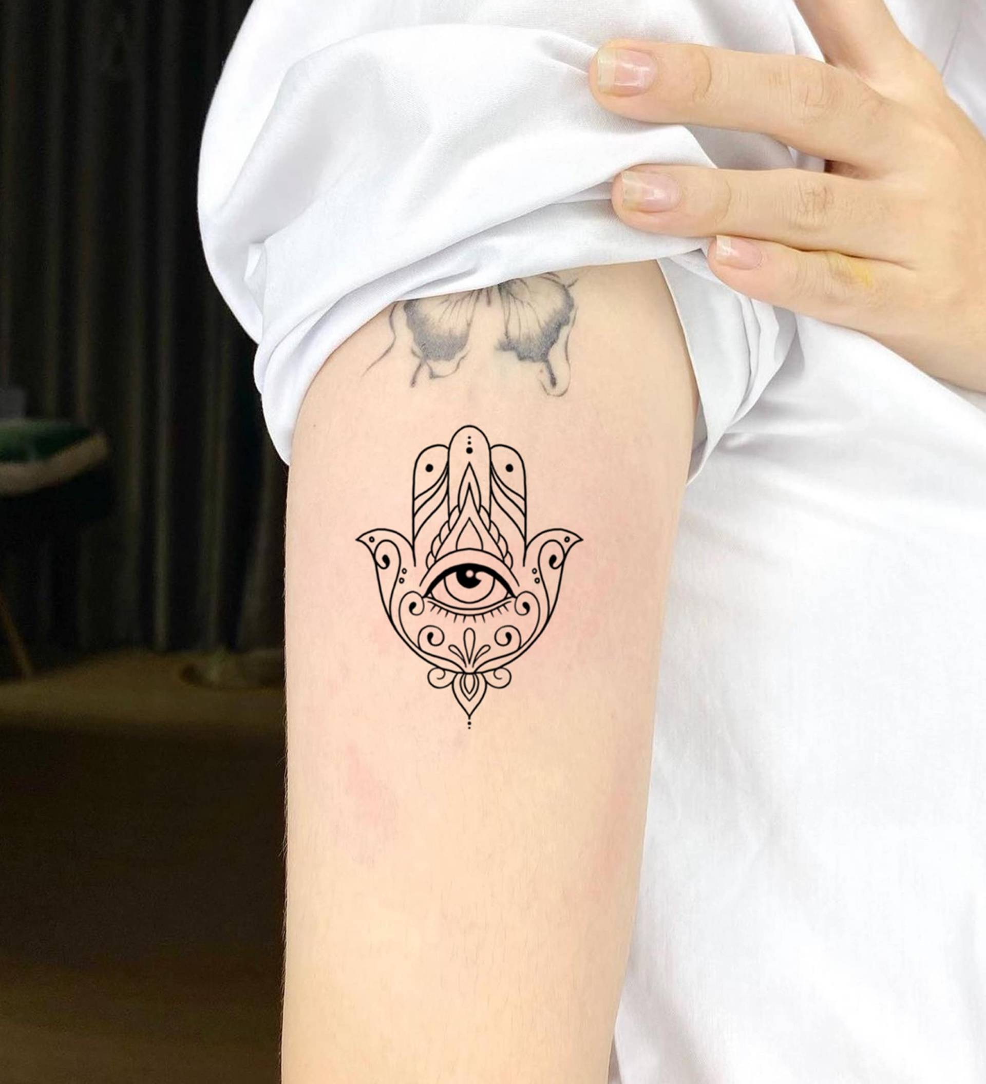 Hamsa Hand Mit Evil Eye Temporäres Tattoo, Fake Tattoo Künstler Geschenke, Wasserdichtes Geschenk Für Tattoo-Liebhaber, Vintage von SPatrickStore
