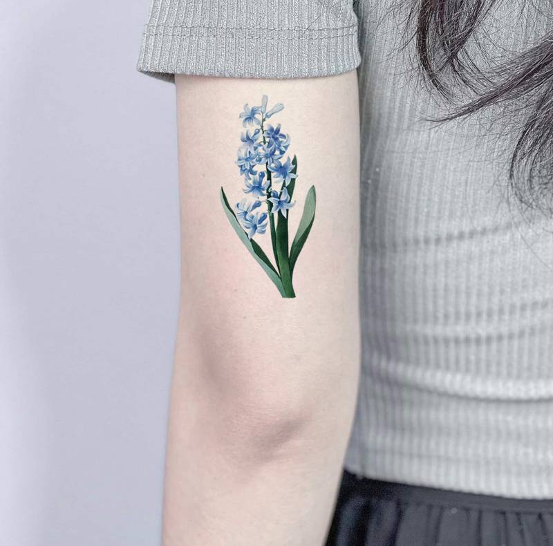 Hyazinthe Blume Temporäres Tattoo, Fake Tattoo Künstler Geschenk, Wasserfestes Tattoo-Liebhaber Blumen Floral von SPatrickStore