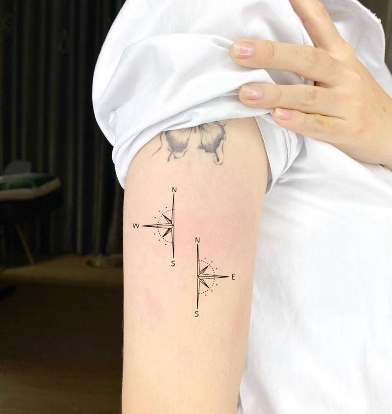 Kompass Temporäres Tattoo, Fake Entfernbares Wasserdichtes Tattoo-Liebhaber Geschenk, Tattoo Aufkleber von SPatrickStore